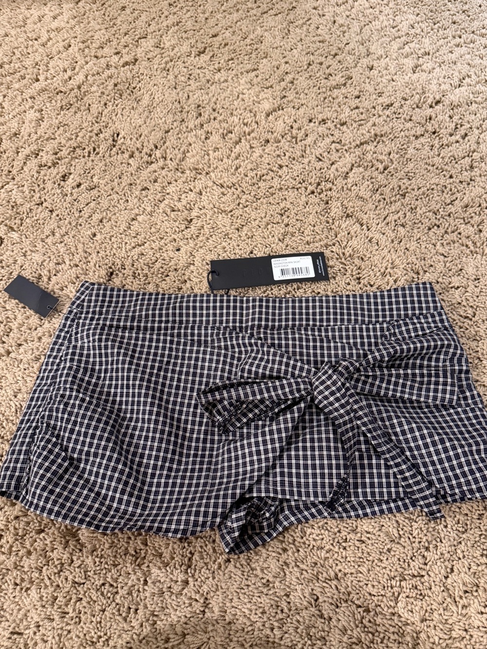Nwt Lioness Check print mini skirt bow